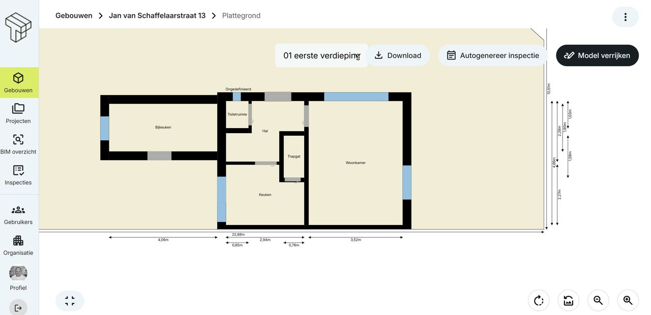 Objectdetails met energielabel in TwinSpot