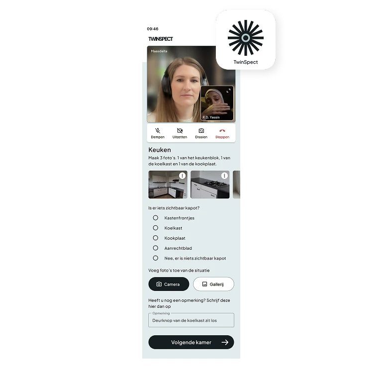 Resident App in gebruik
